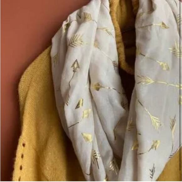 Metallic Gold Arrow Infinity Scarf - Picture 2 of 7